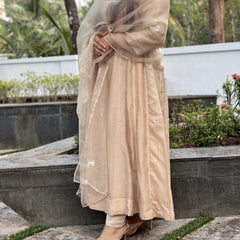HASEEN - Beige Floral Handcrafted Anarkali