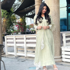NYRA -  Olive Green Chanderi Suit