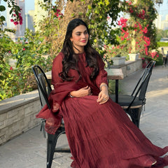 DORIYAN -  Maroon Chanderi Suit