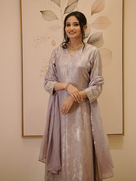 FIZA - Lavender Shimmer Anarkali Suit