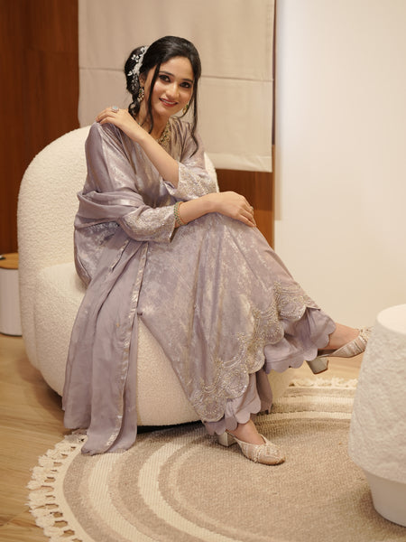 FIZA - Lavender Shimmer Anarkali Suit